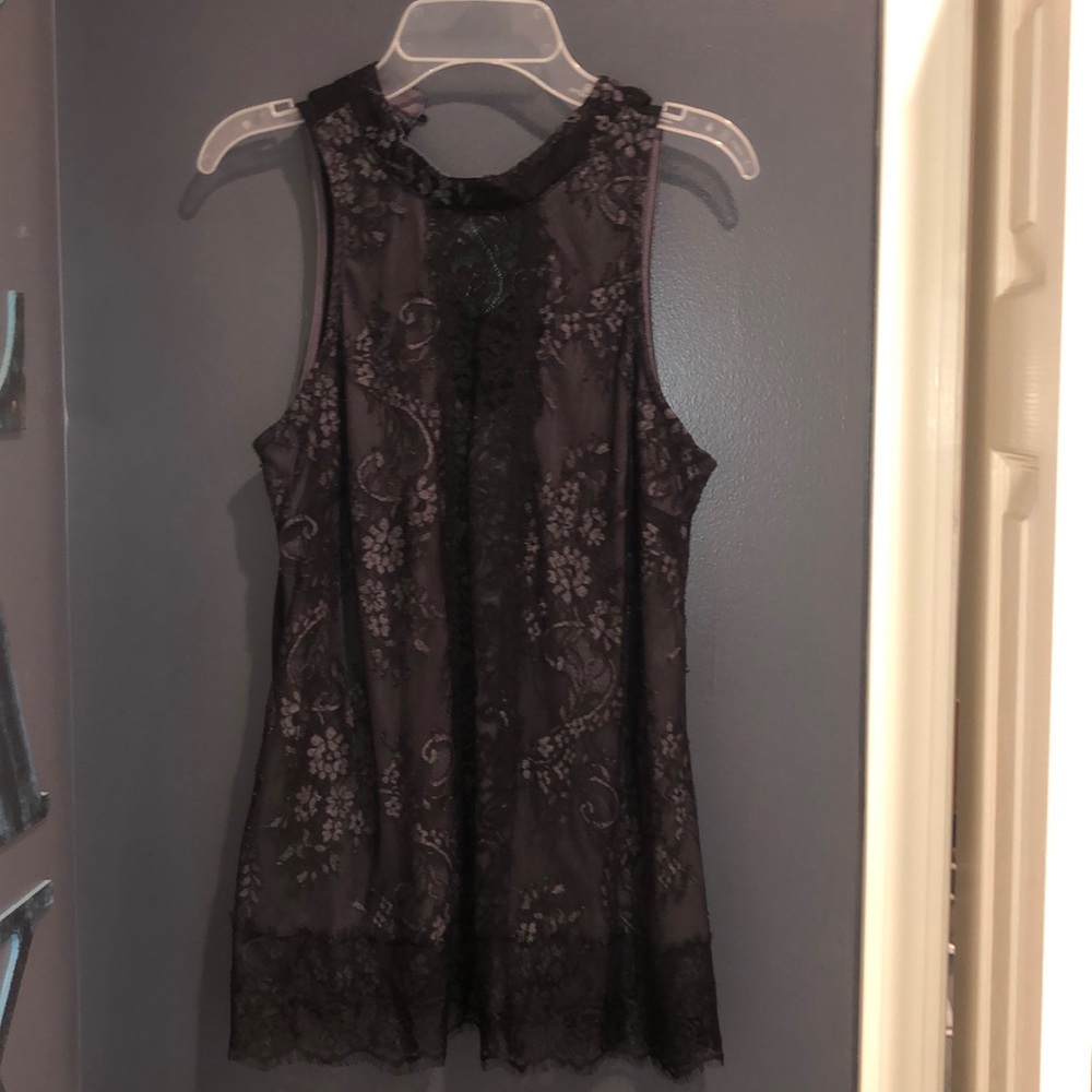 black lace tank top
